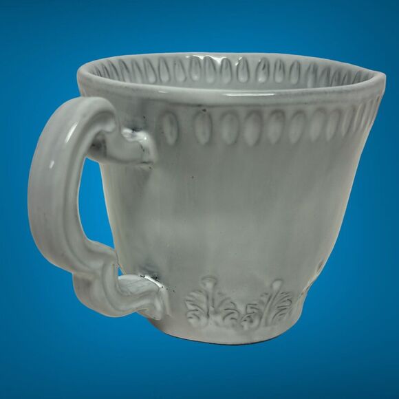 Set Of 2 Vietri Incanto Leaf Stone White Coffee Tea Mugs Handmade In Italy NWT - Picture 16 of 16